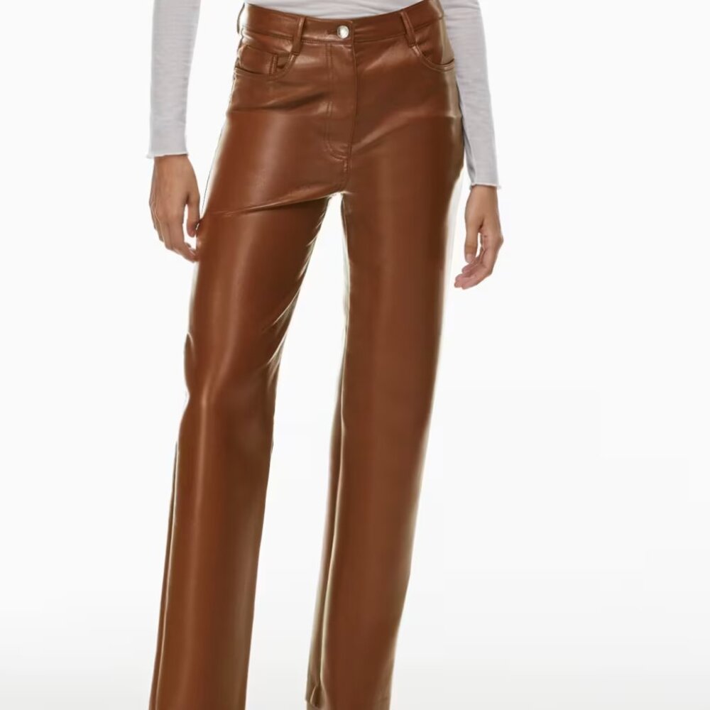 ARTIZIA Wilfred The Melina High-waisted Vegan Leather pants in Cognac